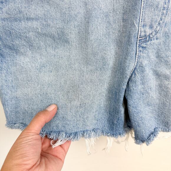 Madewell Adirondack Shortalls Denim Raw Hem Blue - L - Picture 4 of 10